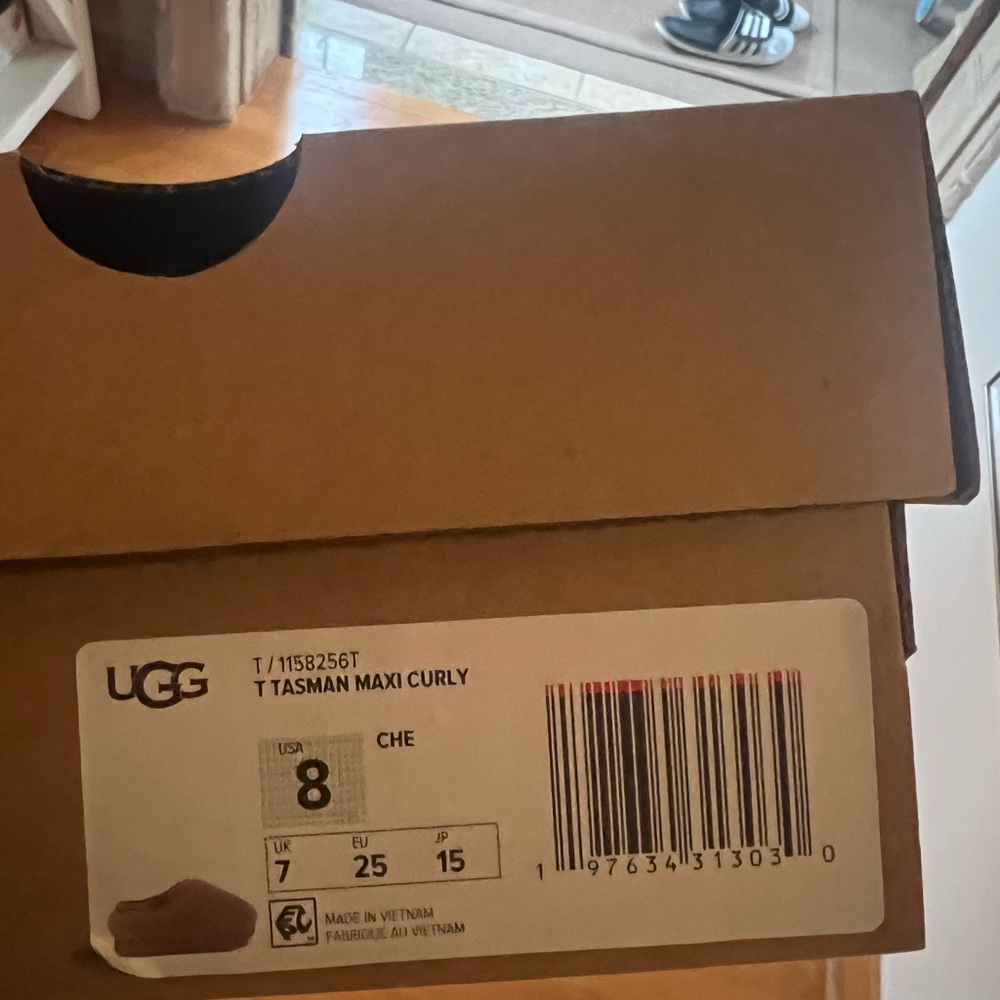 UGG Chestnut Curly Shearling Slip-On Moccasins